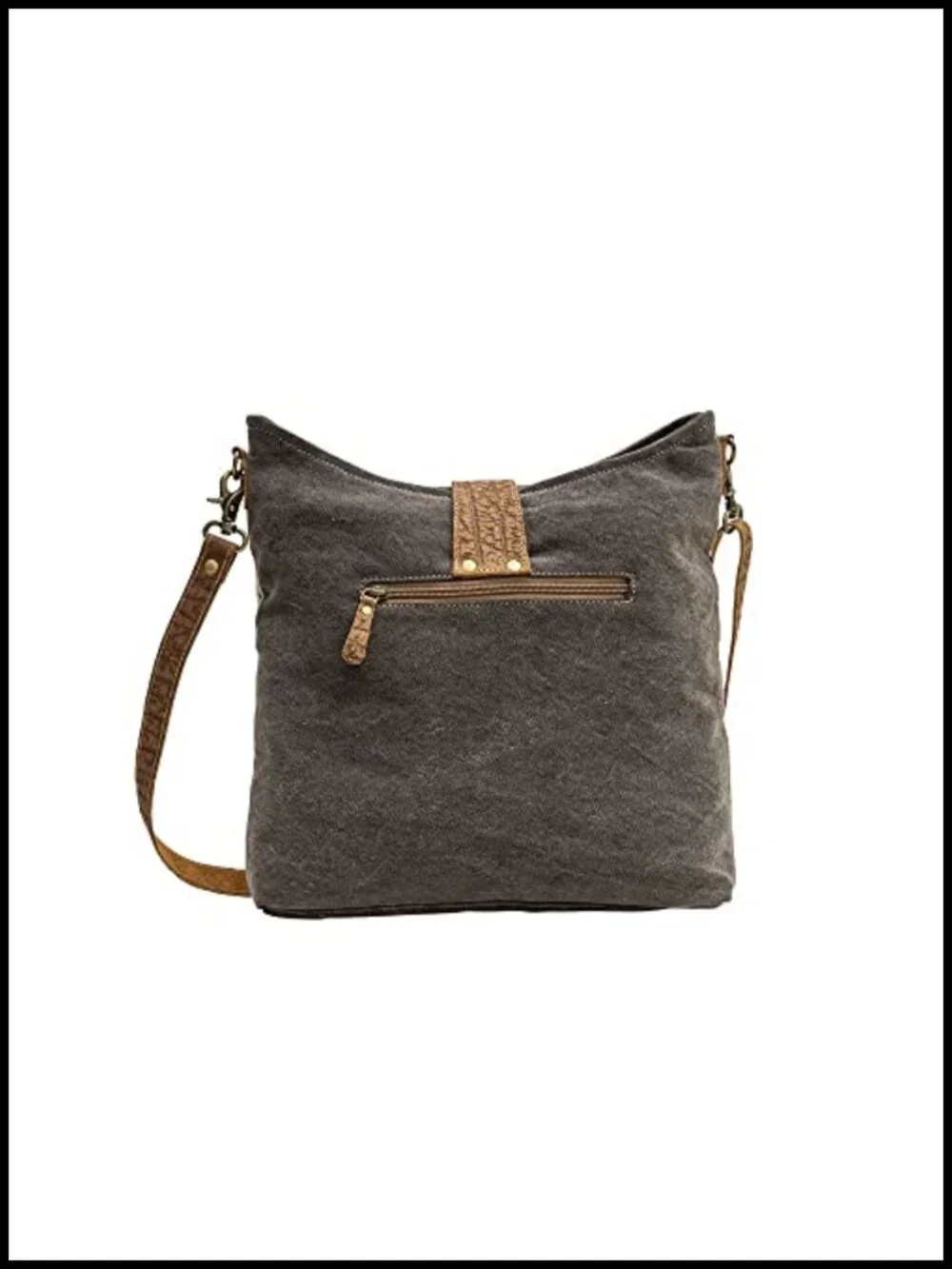 Upcycled Canvas Leather Crossbody Shoulder Bag